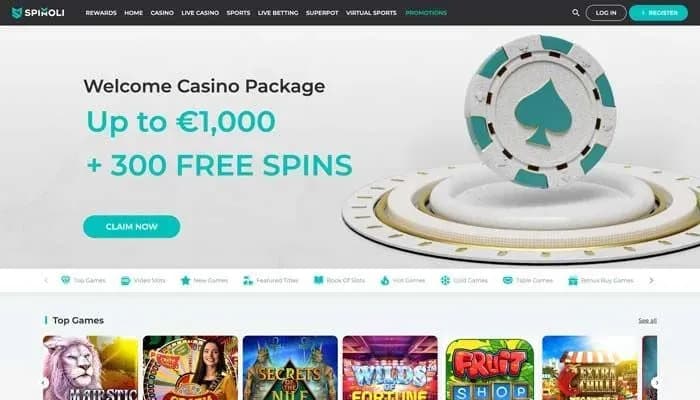 Spinoli Casino website screenshot