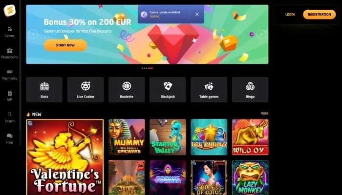 StayCasino website screenshot