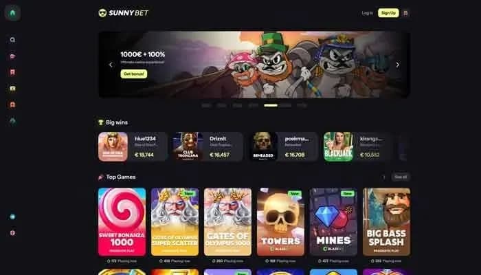 SunnyBet Casino website screenshot