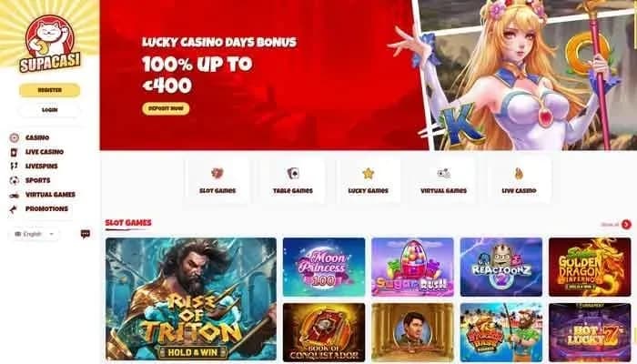 SupaCasi Casino website screenshot