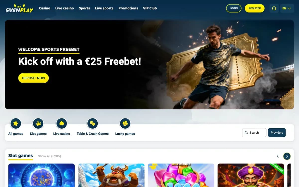 SvenPlay Casino website screenshot