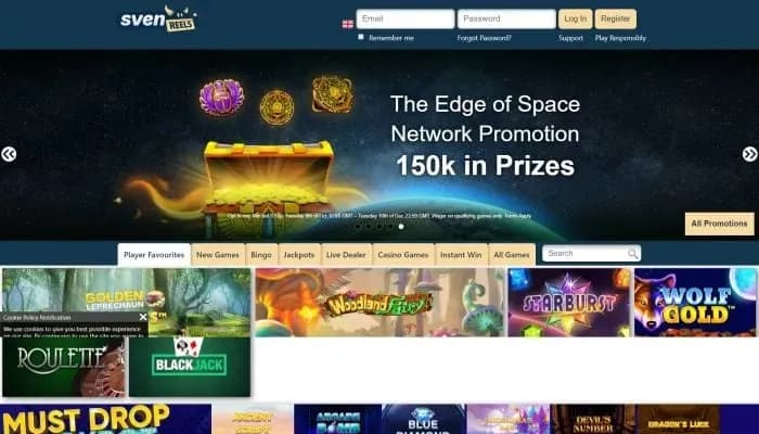 Svenreels Casino website screenshot