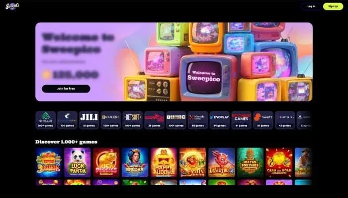 Sweepico Casino website screenshot