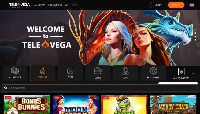 TeleVega Casino website screenshot
