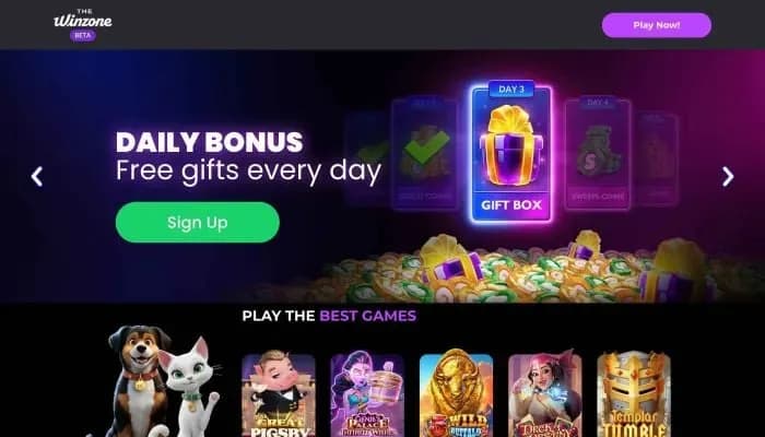The Win Zone Casino website screenshot