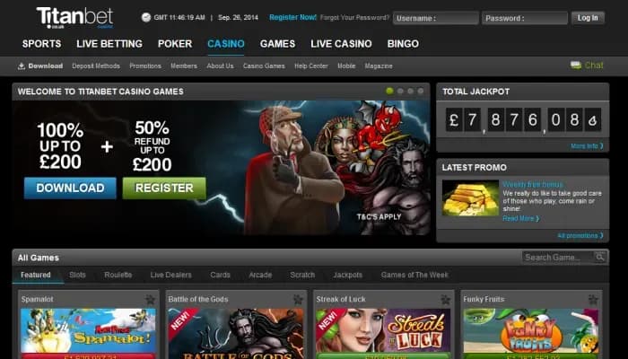 Titanbet.co.uk website screenshot