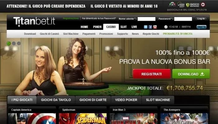 Titanbet.it website screenshot