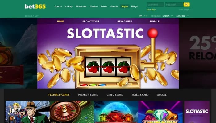Vegas Bet365 Casino website screenshot