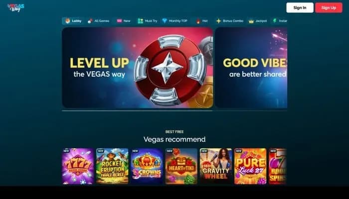 VegasWay Casino website screenshot