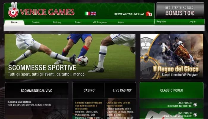 Venice Games Casino website screenshot