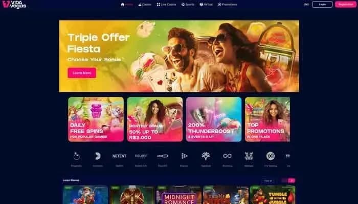 VidaVegas Casino website screenshot