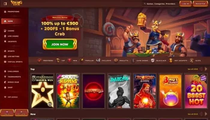 VikingLuck Casino website screenshot