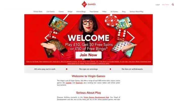 Virgin Games Casino website screenshot
