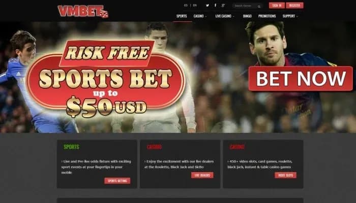 VMBet Casino website screenshot