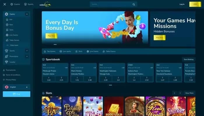 Volerbet Casino website screenshot