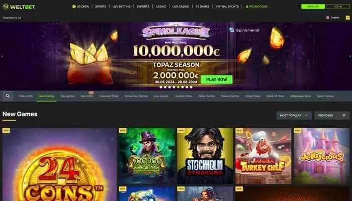 WeltBet Casino website screenshot
