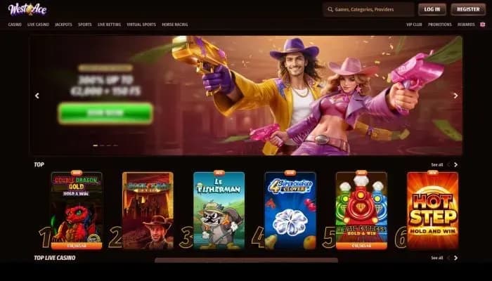 Westace Casino website screenshot
