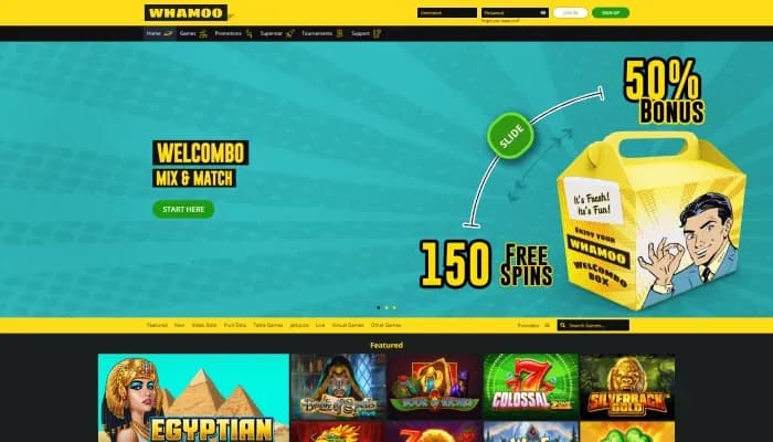 Whamoo Casino website screenshot