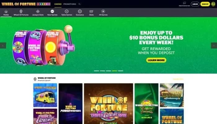 Wheel of Fortune Casino USA website screenshot
