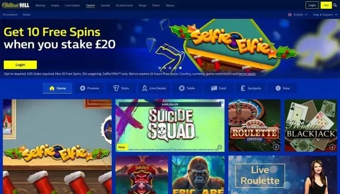 William Hill Casino website screenshot