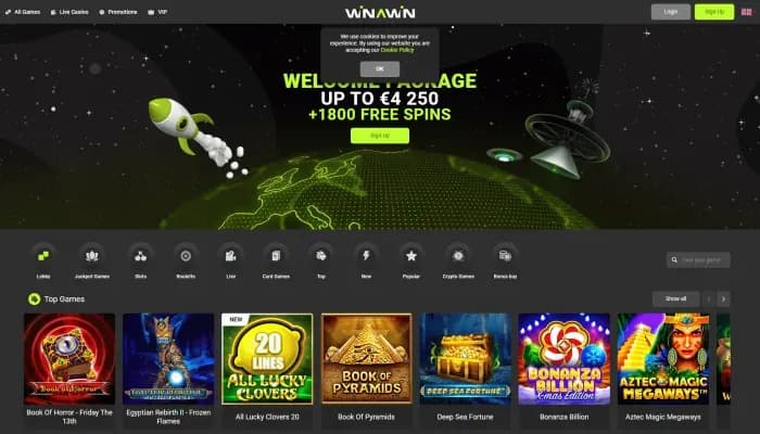 Winawin Casino website screenshot