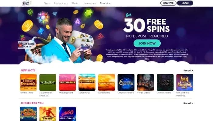 Wink Slots Casino website screenshot