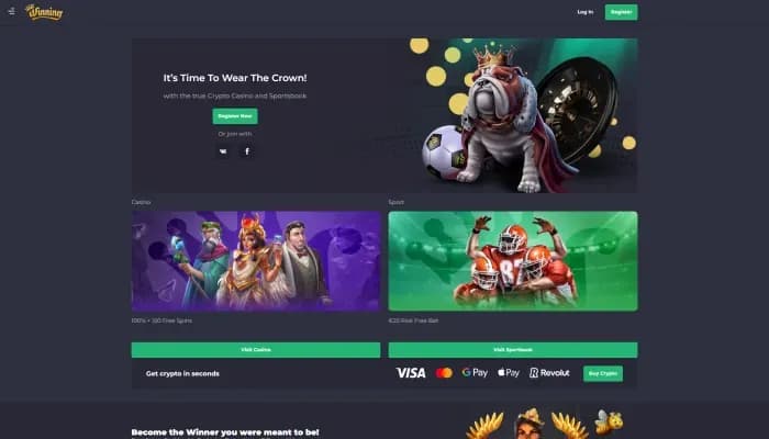 Winning Casino website screenshot