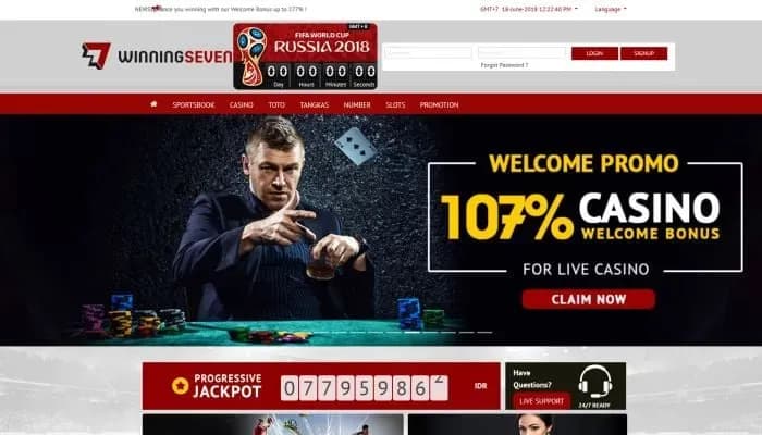 WinningSeven Casino website screenshot
