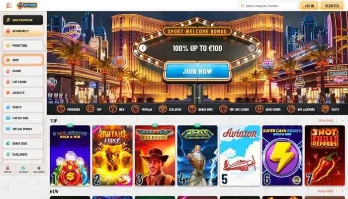 Wyns Casino website screenshot