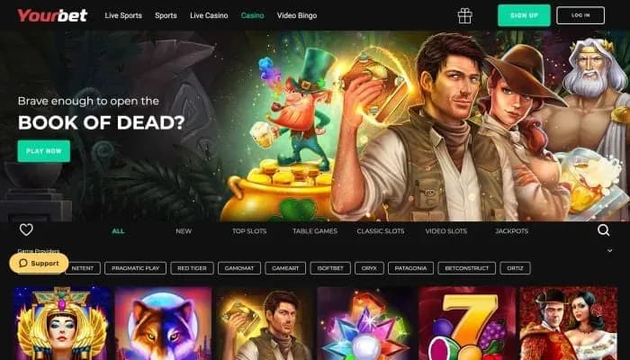 YourBet Casino website screenshot