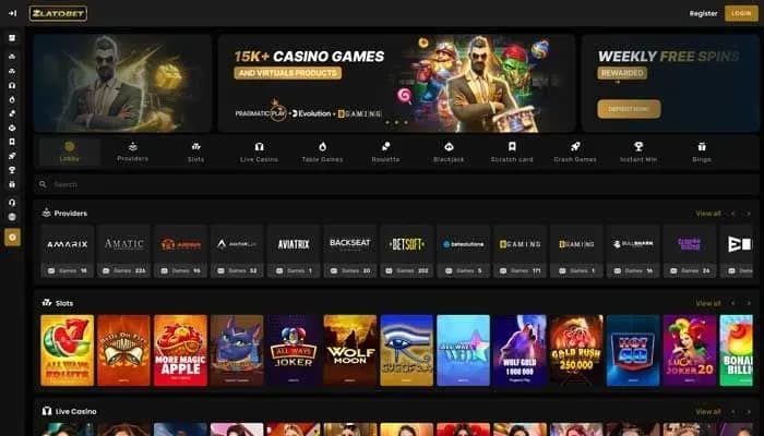 ZlatoBet Casino website screenshot