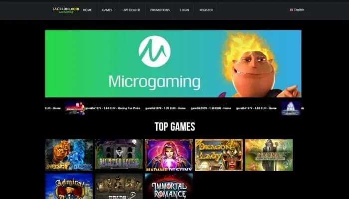 Captura del sitio web de 1ACasino