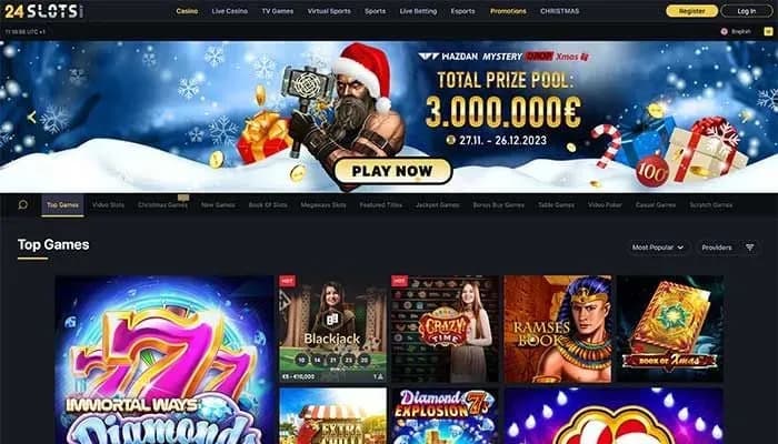 Captura del sitio web de 24Slots Casino