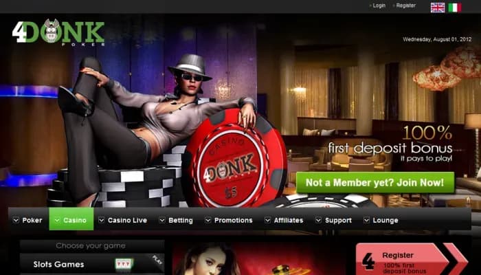Captura del sitio web de 4Donk Casino