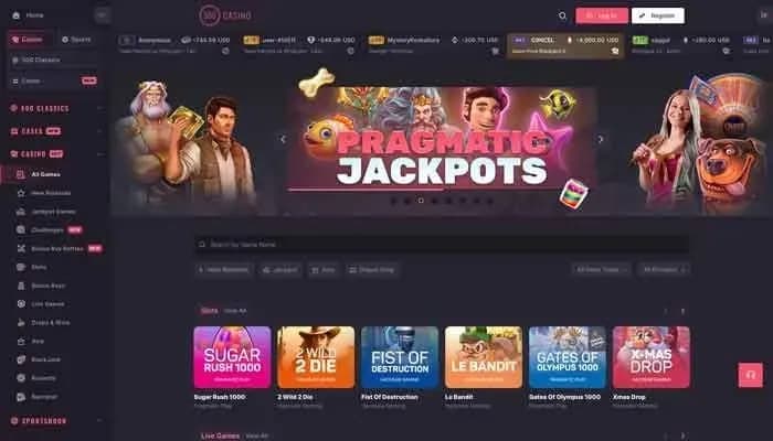 Captura del sitio web de 500 Casino