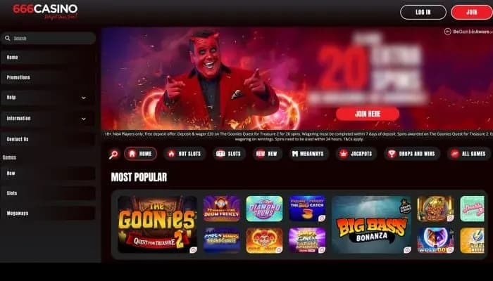 Captura del sitio web de 666 Casino