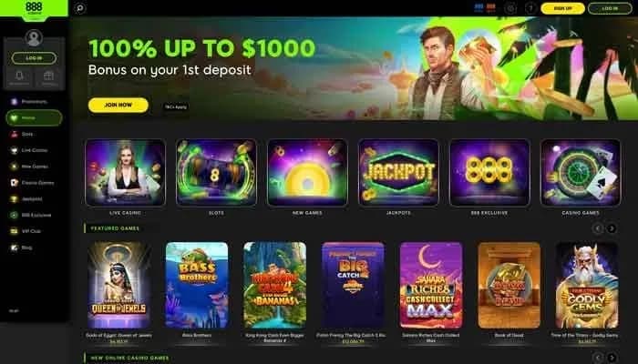 Captura del sitio web de 888 Casino