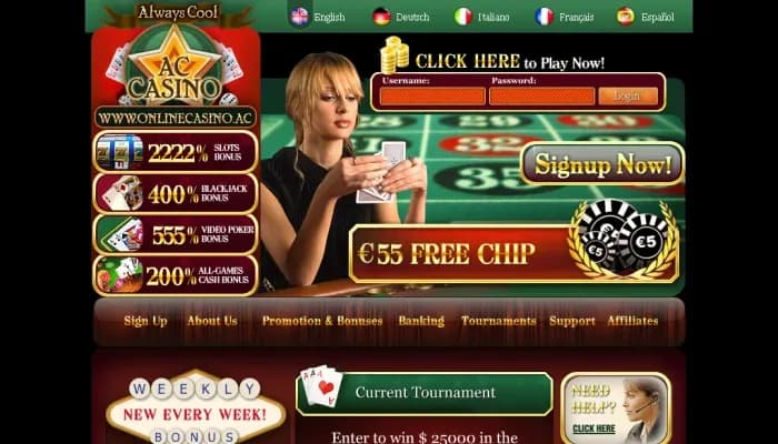 Captura del sitio web de Always Cool Casino