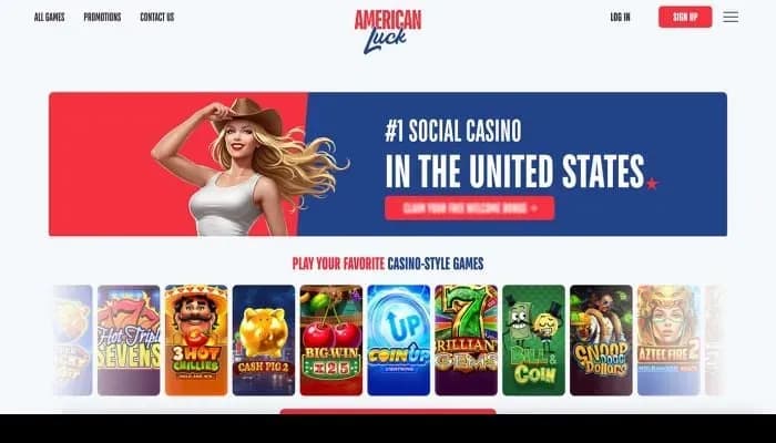 Captura del sitio web de American Luck Casino