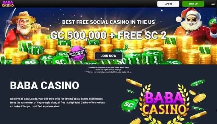 Captura del sitio web de Baba Casino