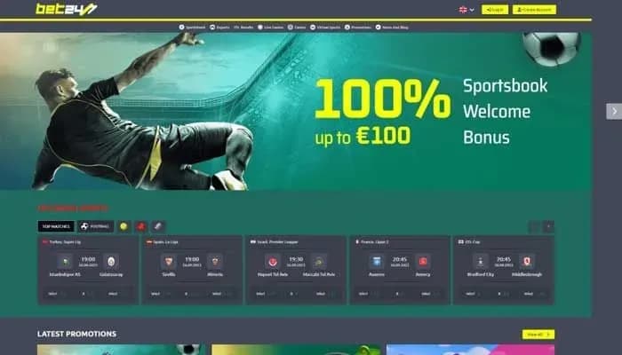 Captura del sitio web de Bet24-7 Casino