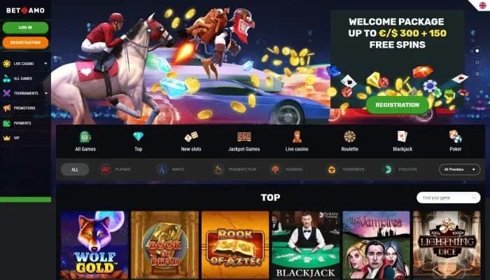 Captura del sitio web de Betamo Casino