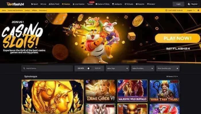 Captura del sitio web de Betflash24 Casino