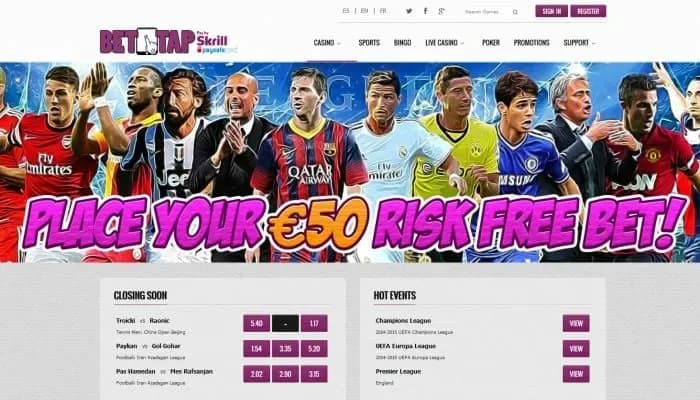Captura del sitio web de BetTap Casino