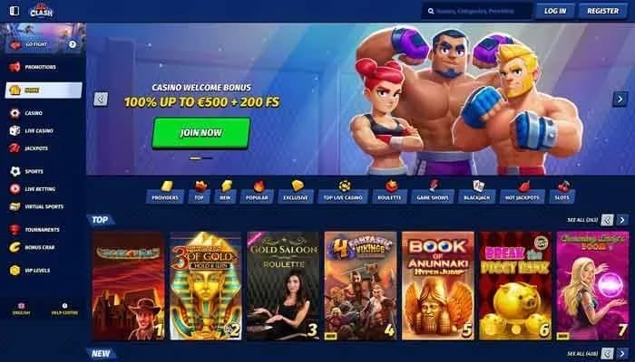 Captura del sitio web de BigClash Casino