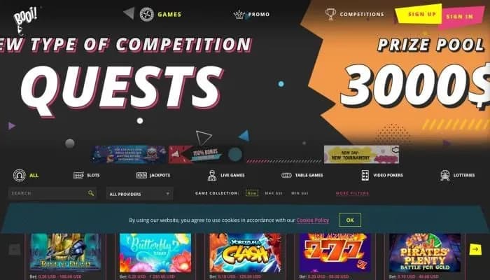 Captura del sitio web de Booi Casino