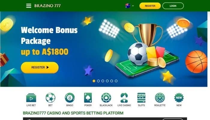 Captura del sitio web de Brazino777 Casino