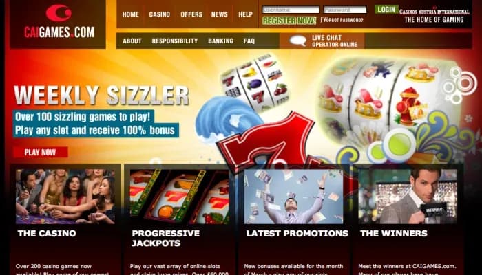 Captura del sitio web de CAI Games
