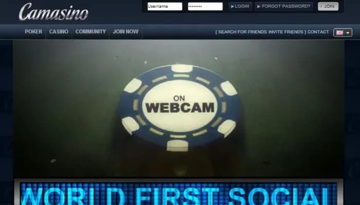 Captura del sitio web de Camasino Casino