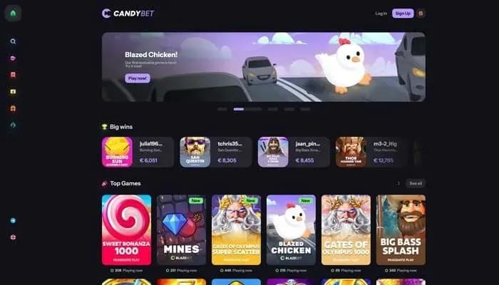 Captura del sitio web de CandyBet Casino